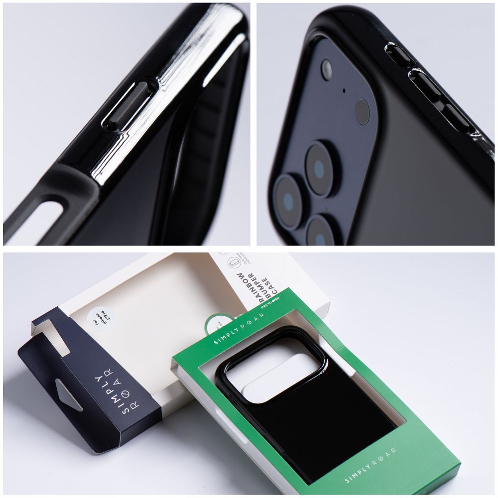 Apple iPhone 17 Air Roar Rainbow bumper hátlap tok (Fekete)