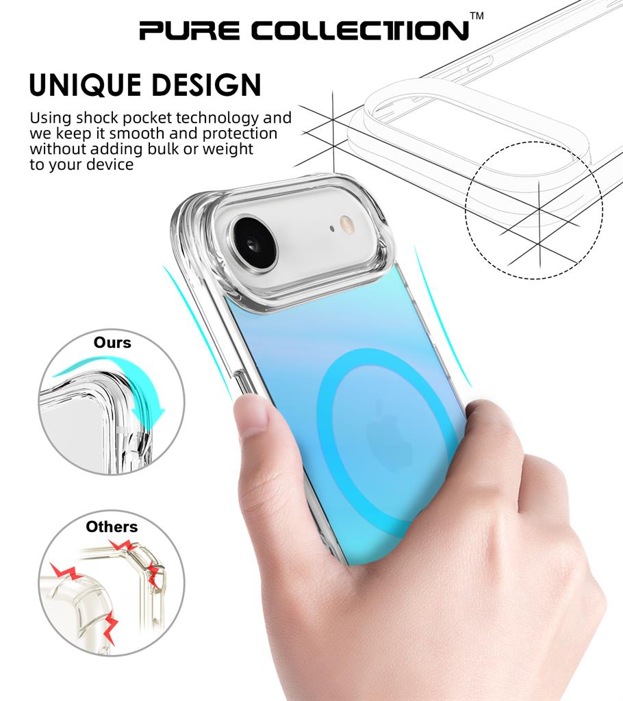 Apple iPhone 17 Air TOKO Triangle magsafe hátlap tok (Kék)