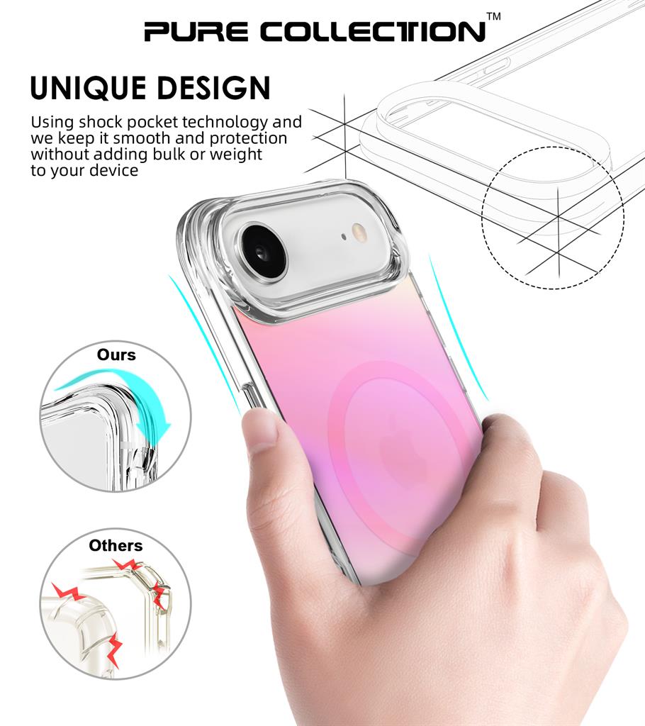 Apple iPhone 17 Air TOKO Triangle magsafe hátlap tok (Rózsaszín)