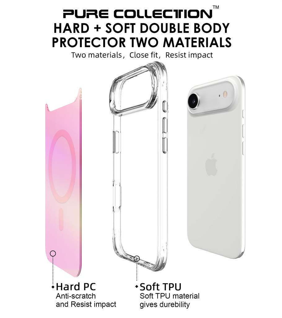 Apple iPhone 17 Air TOKO Triangle magsafe hátlap tok (Rózsaszín)