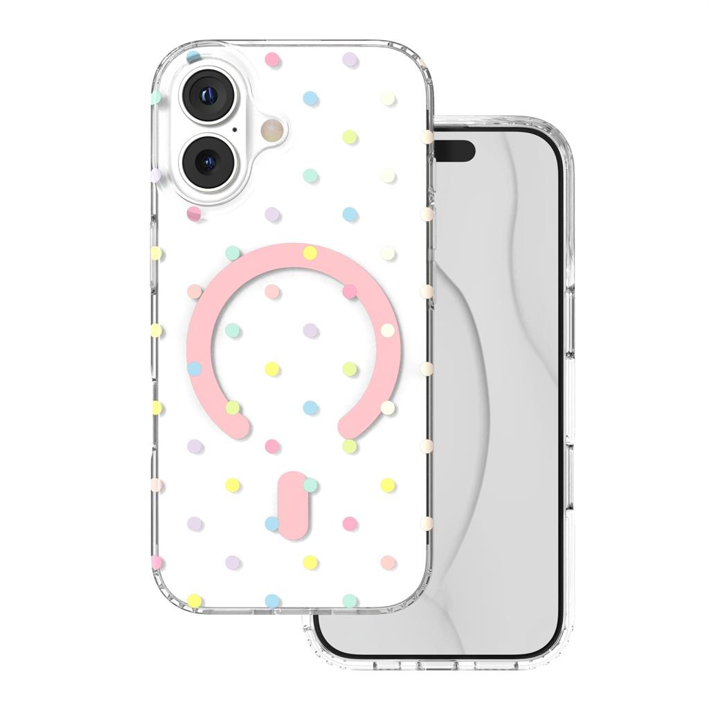 Apple iPhone 17 Bubble Dots MagSafe hátlap tok (Fehér)