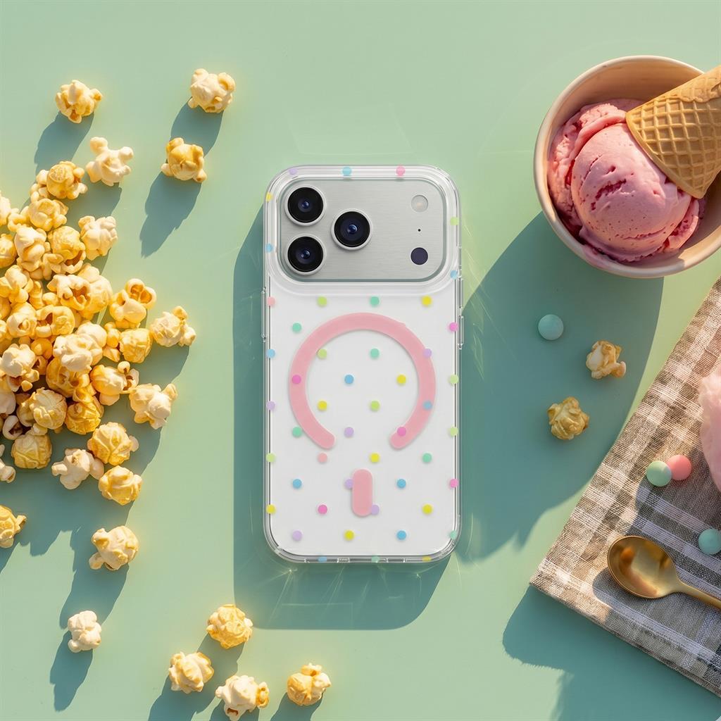 Apple iPhone 17 Bubble Dots MagSafe hátlap tok (Fehér)