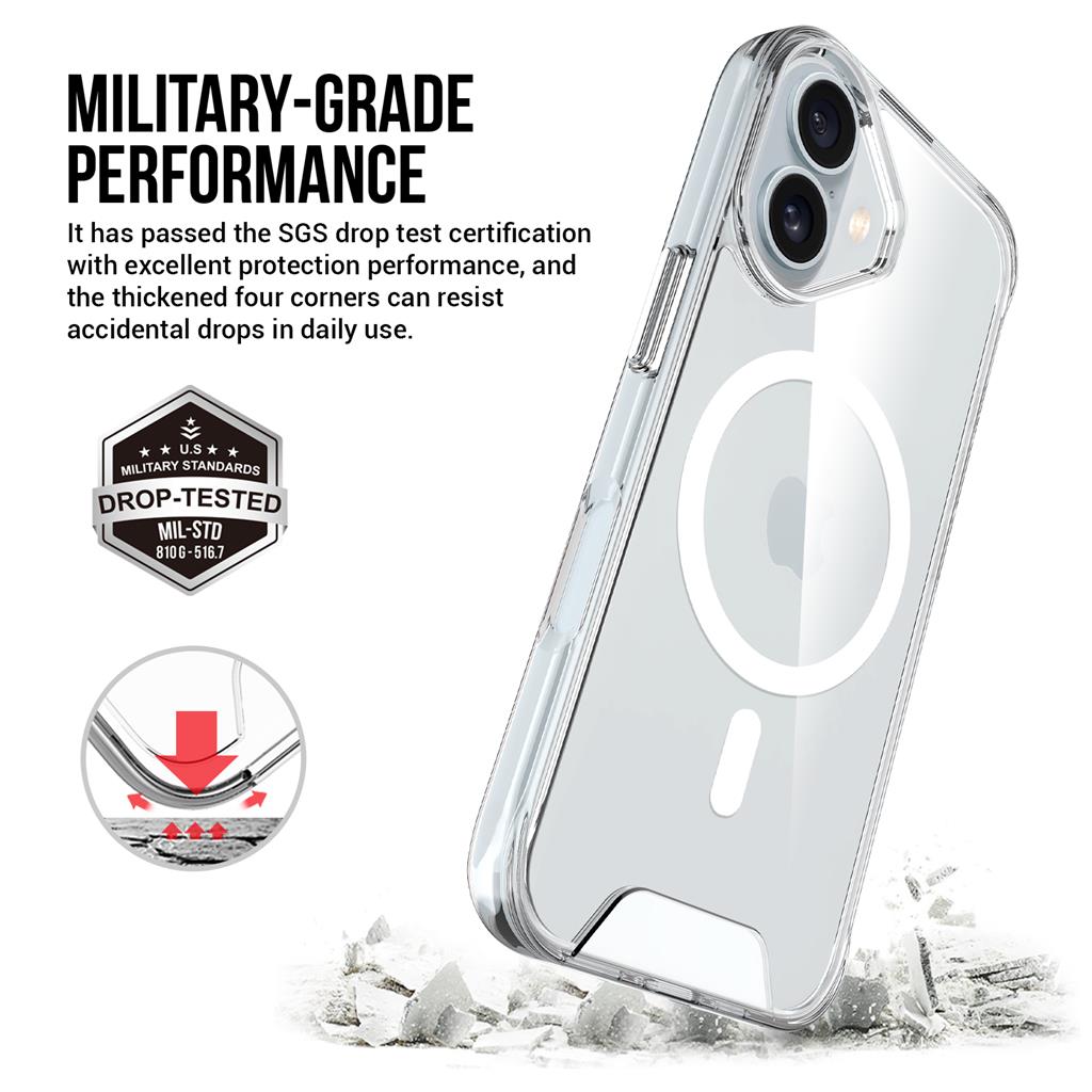 Apple iPhone 17 Mag Ring forgatható Magsafe hátlap tok (Átlátszó)