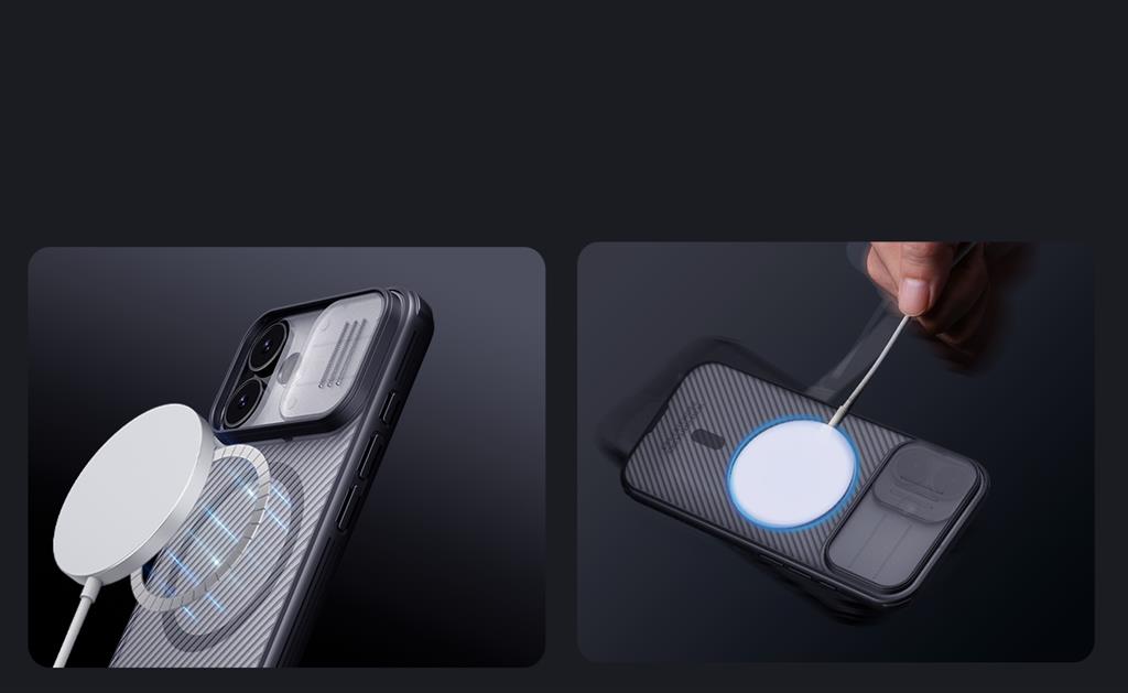 Apple iPhone 17 Nillkin camshield armor hátlap tok (Fekete)