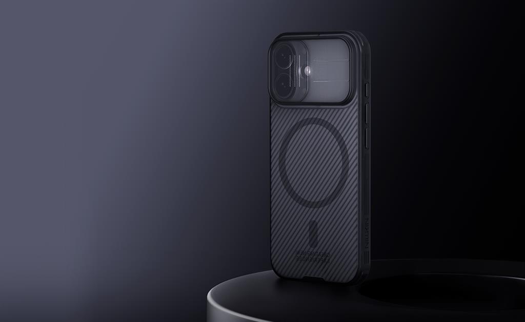Apple iPhone 17 Nillkin camshield armor hátlap tok (Fekete)