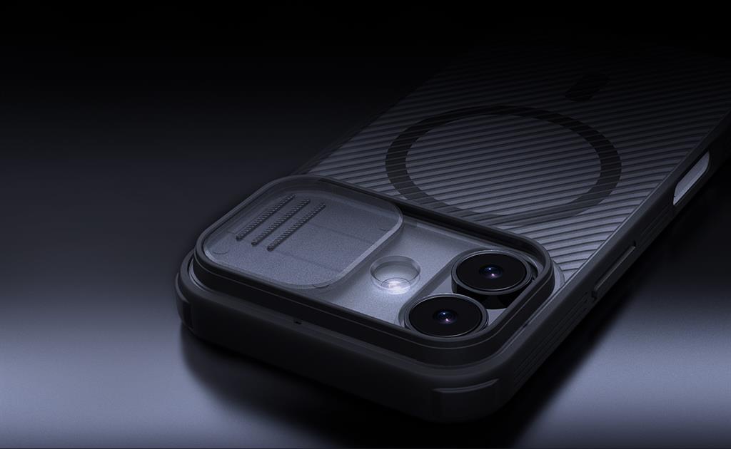 Apple iPhone 17 Nillkin camshield armor hátlap tok (Fekete)