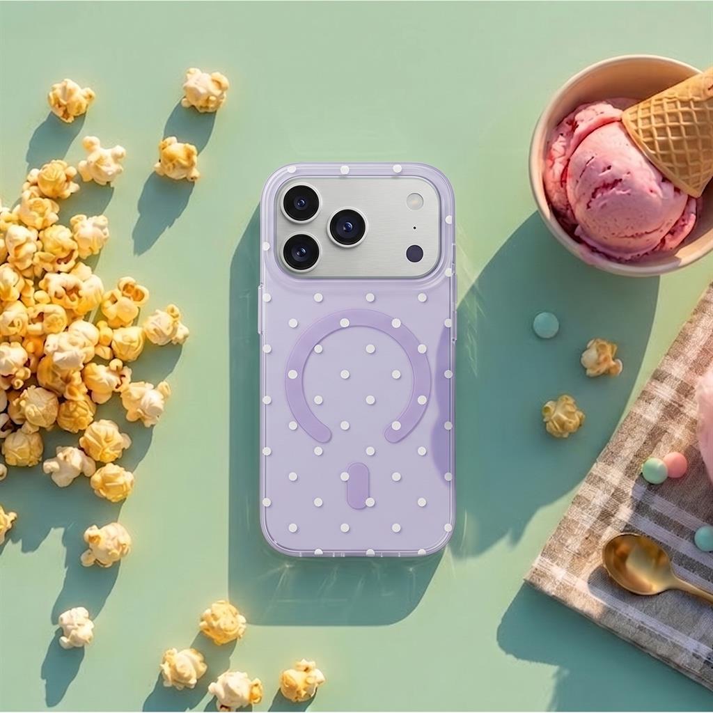 Apple iPhone 17 Pro / Apple iPhone 18 Pro Bubble Dots MagSafe hátlap tok (Lila)