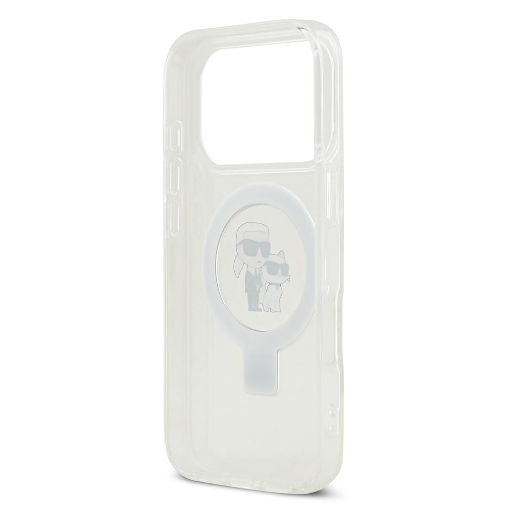 Apple iPhone 17 Pro Karl Lagerfeld Ringstand Karl and Choupette MagSafe tok (Fehér) - KLHMP17LHMRSKCH