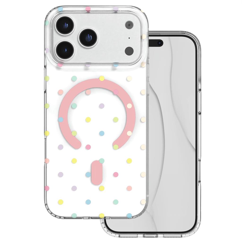 Apple iPhone 17 Pro Max / Apple iPhone 18 Pro Max Bubble Dots MagSafe hátlap tok (Fehér)