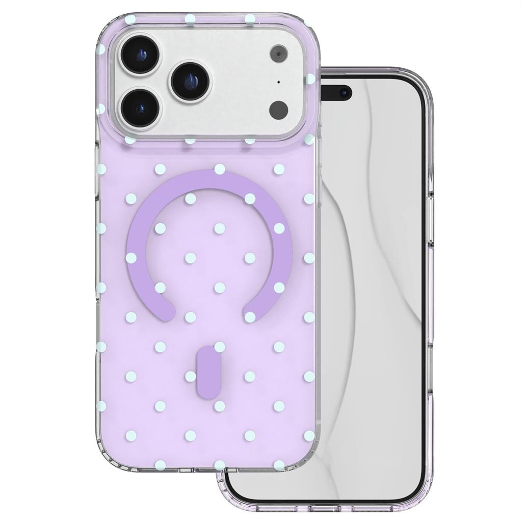 Apple iPhone 17 Pro Max / Apple iPhone 18 Pro Max Bubble Dots MagSafe hátlap tok (Lila)