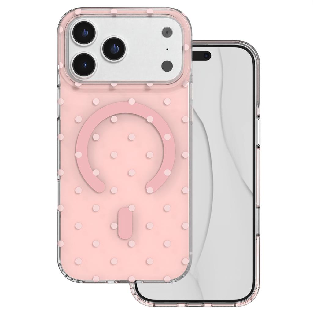 Apple iPhone 17 Pro Max / Apple iPhone 18 Pro Max Bubble Dots MagSafe hátlap tok (Rózsaszín)