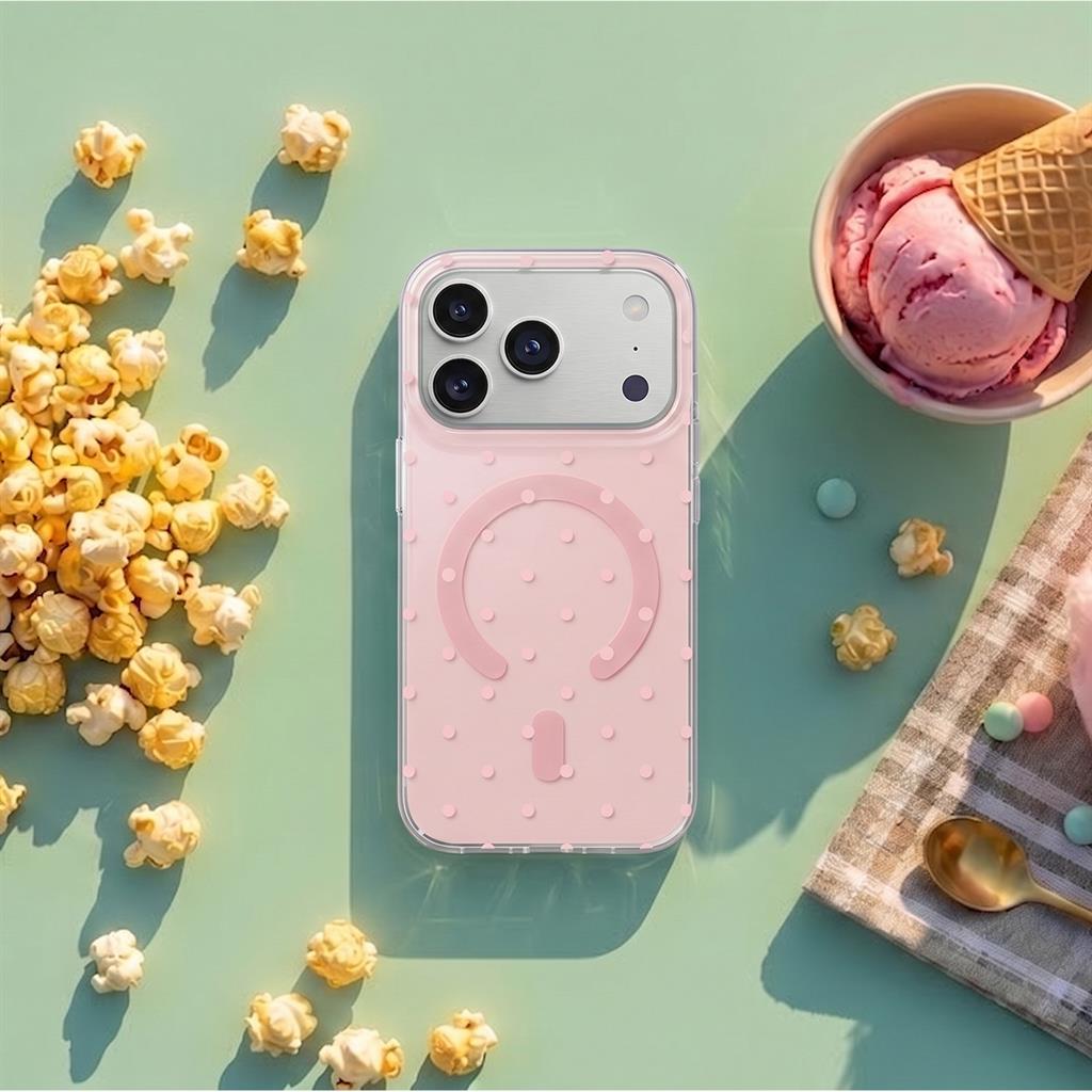 Apple iPhone 17 Pro Max / Apple iPhone 18 Pro Max Bubble Dots MagSafe hátlap tok (Rózsaszín)