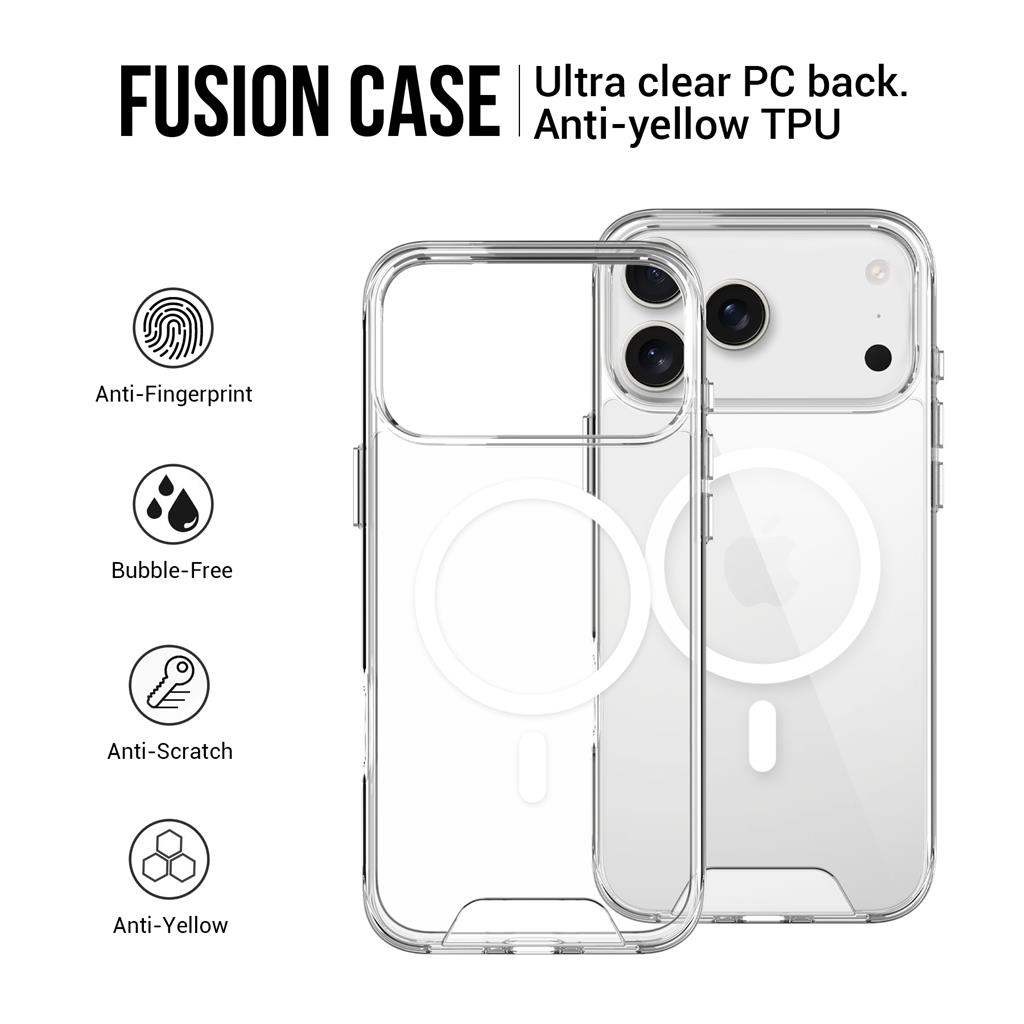 Apple iPhone 17 Pro Max Mag Ring forgatható Magsafe hátlap tok (Átlátszó)