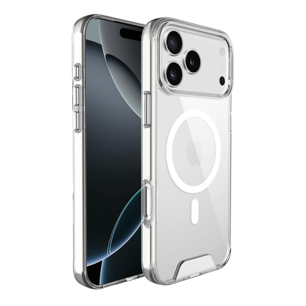 Apple iPhone 17 Pro Max Mag Ring forgatható Magsafe hátlap tok (Átlátszó)