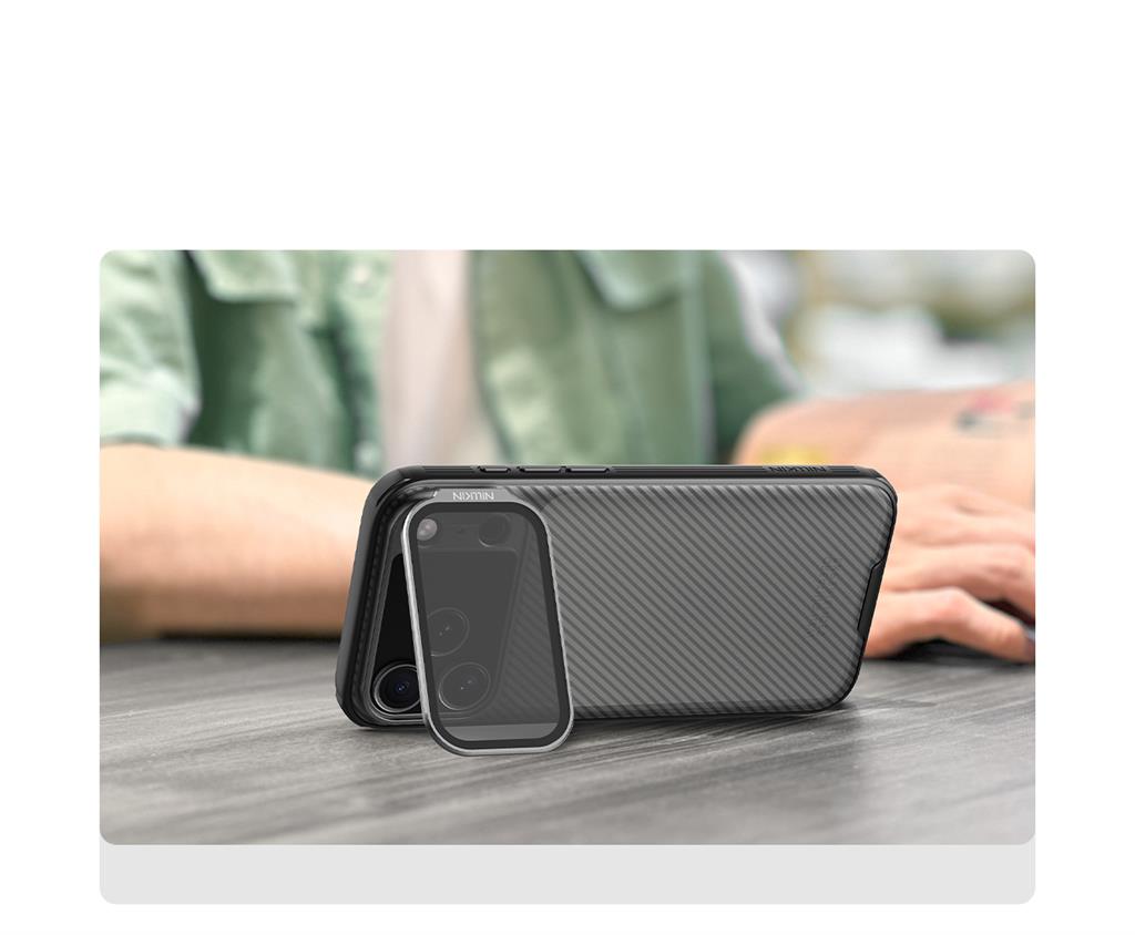 Apple iPhone 17 Pro Max Nillkin Camshield Prop MagSafe hátlap tok (Fekete)