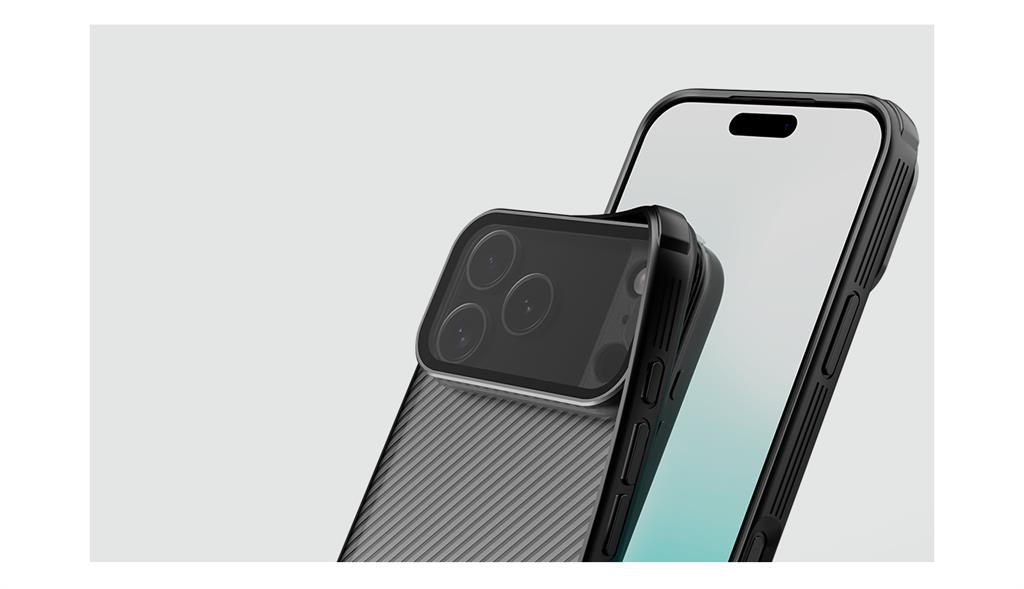 Apple iPhone 17 Pro Max Nillkin Camshield Prop MagSafe hátlap tok (Fekete)