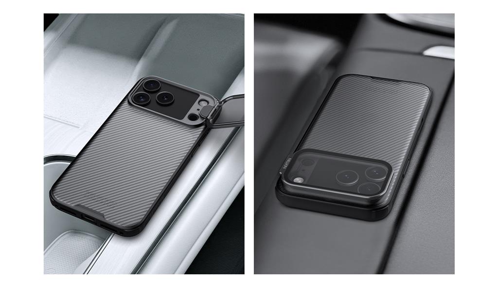 Apple iPhone 17 Pro Max Nillkin Camshield Prop MagSafe hátlap tok (Fekete)