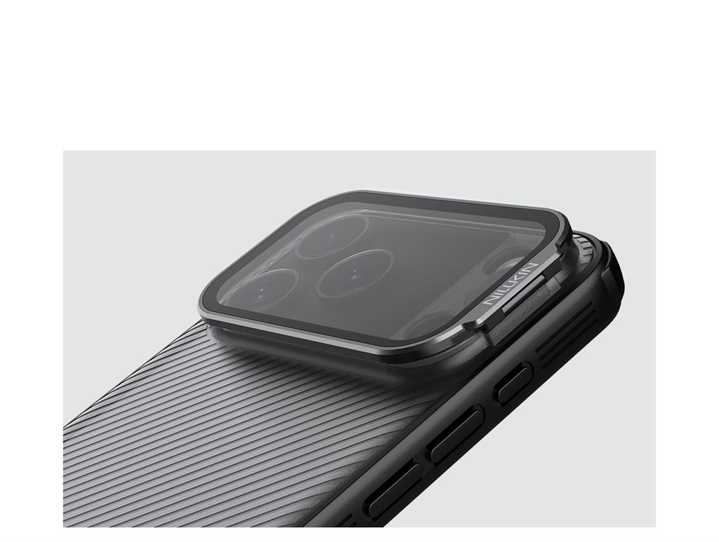 Apple iPhone 17 Pro Max Nillkin Camshield Prop MagSafe hátlap tok (Fekete)