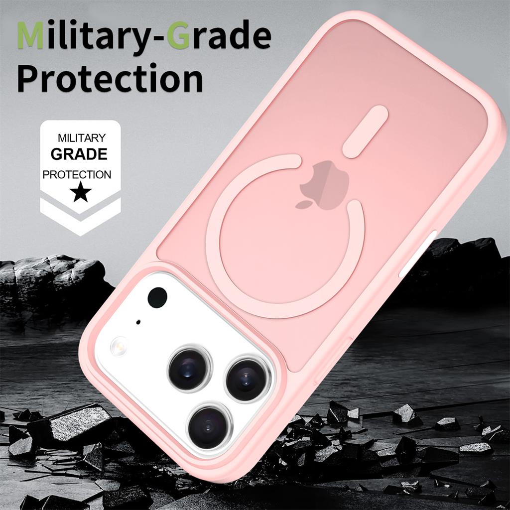 Apple iPhone 17 Pro Max Roar Haptic Button Matte MagSafe hátlap tok (Rózsaszín)