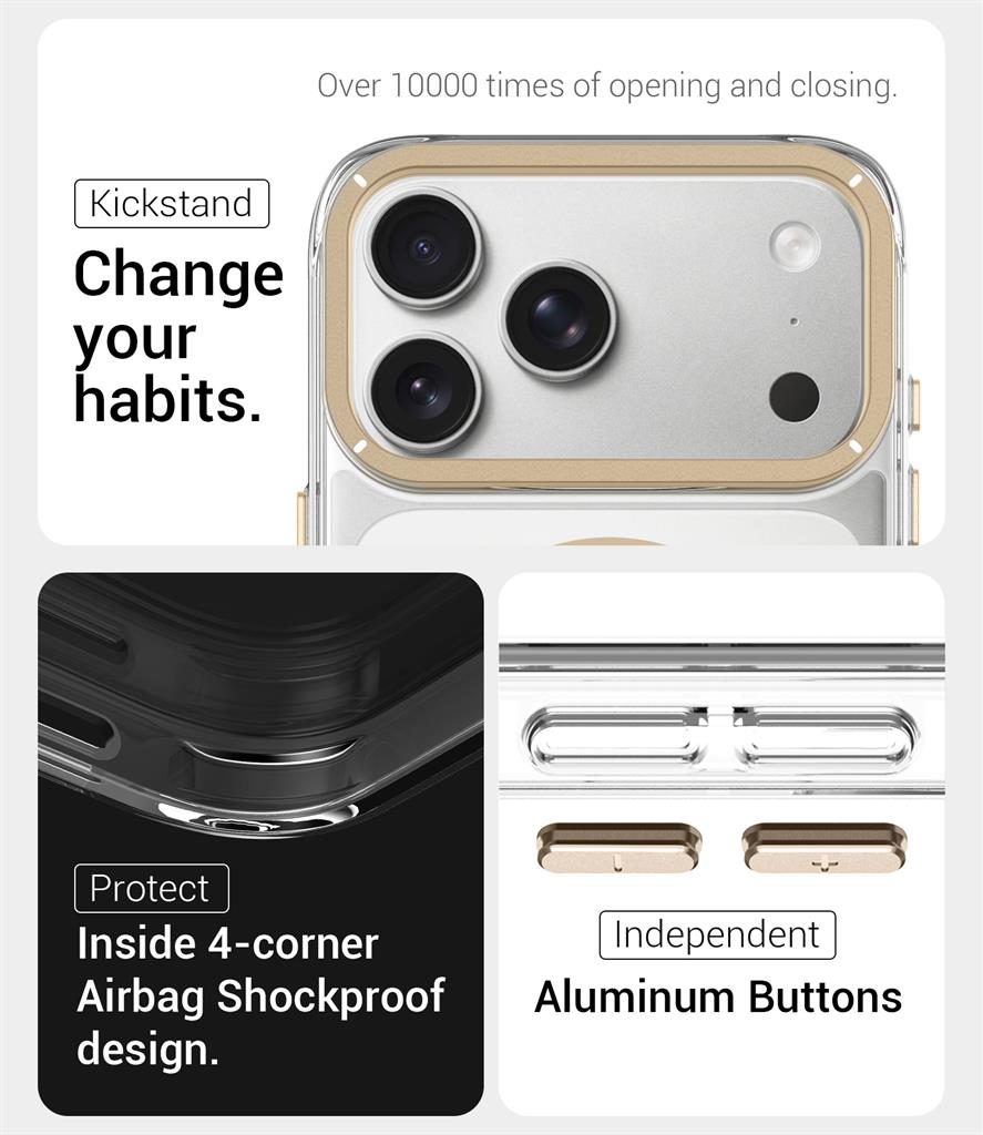 Apple iPhone 17 Pro Max TOKO Apex capsule magsafe hátlap tok (Arany)