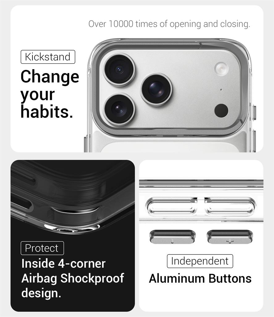 Apple iPhone 17 Pro Max TOKO Apex capsule magsafe hátlap tok (Ezüst)