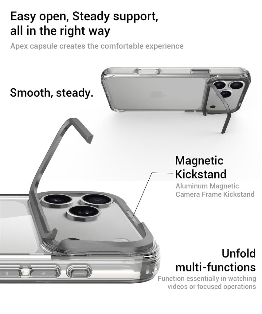 Apple iPhone 17 Pro Max TOKO Apex capsule magsafe hátlap tok (Ezüst)