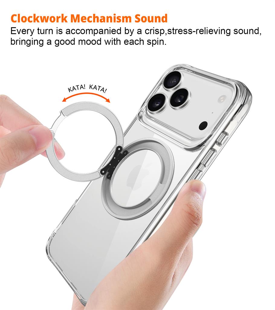 Apple iPhone 17 Pro Max TOKO Pure MagSafe 360 ring hátlap tok (Ezüst)