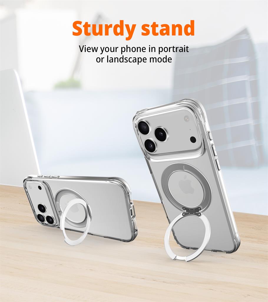 Apple iPhone 17 Pro Max TOKO Pure MagSafe 360 ring hátlap tok (Ezüst)