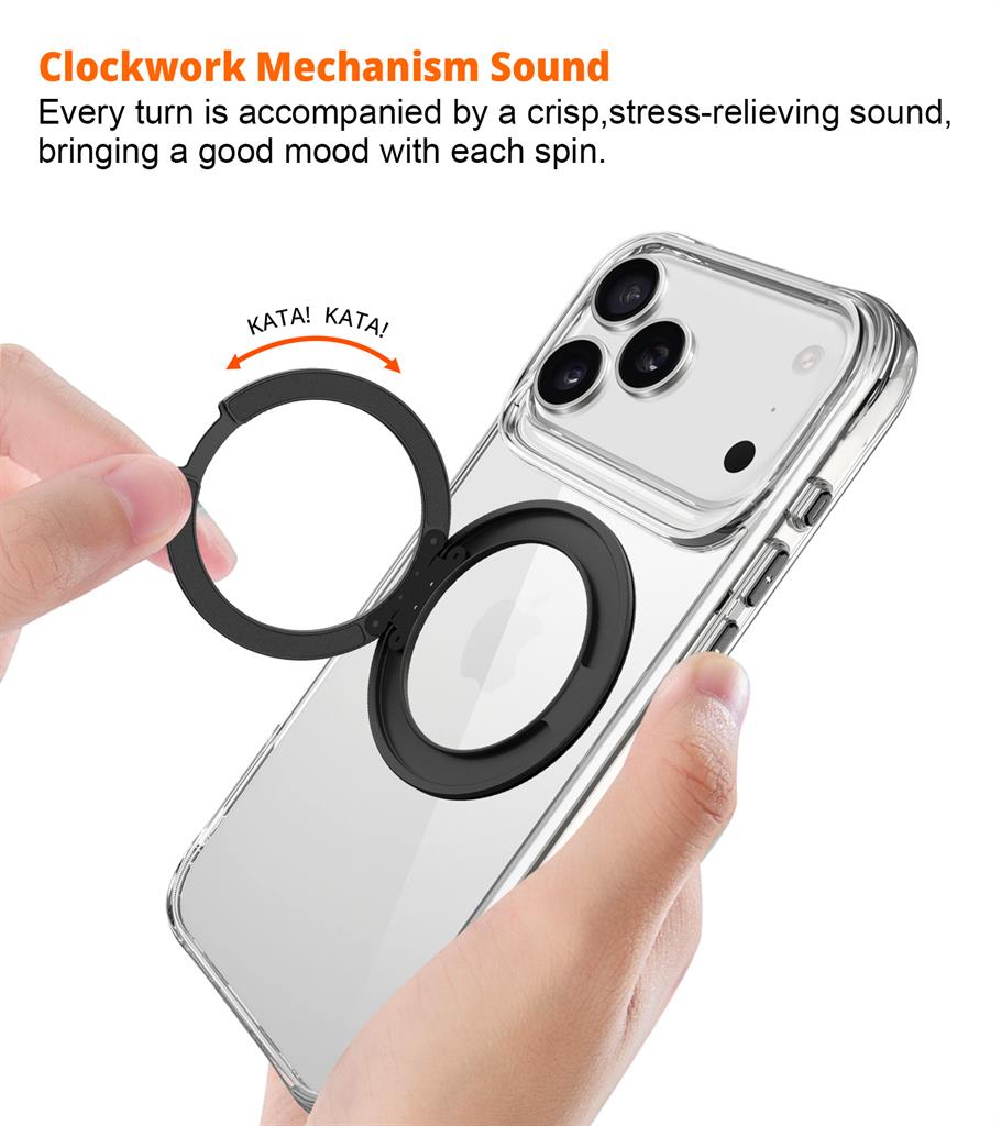 Apple iPhone 17 Pro Max TOKO Pure MagSafe 360 ring hátlap tok (Fekete)