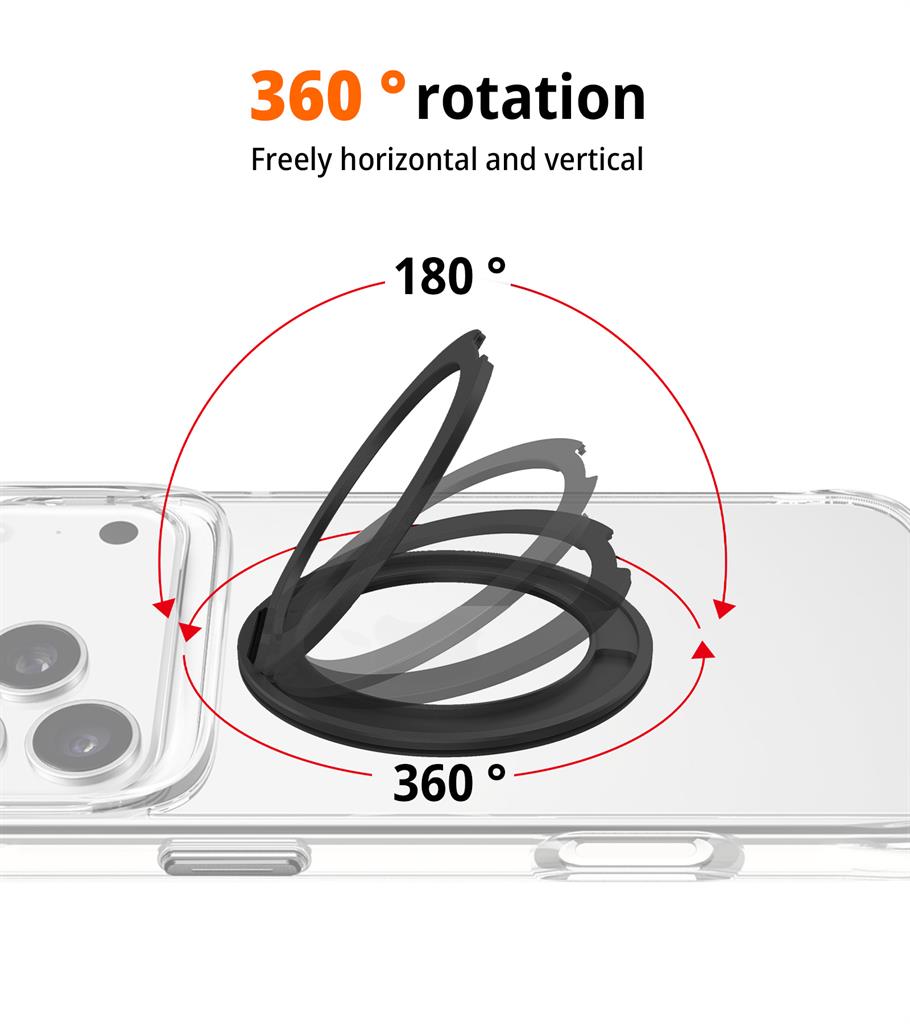 Apple iPhone 17 Pro Max TOKO Pure MagSafe 360 ring hátlap tok (Fekete)