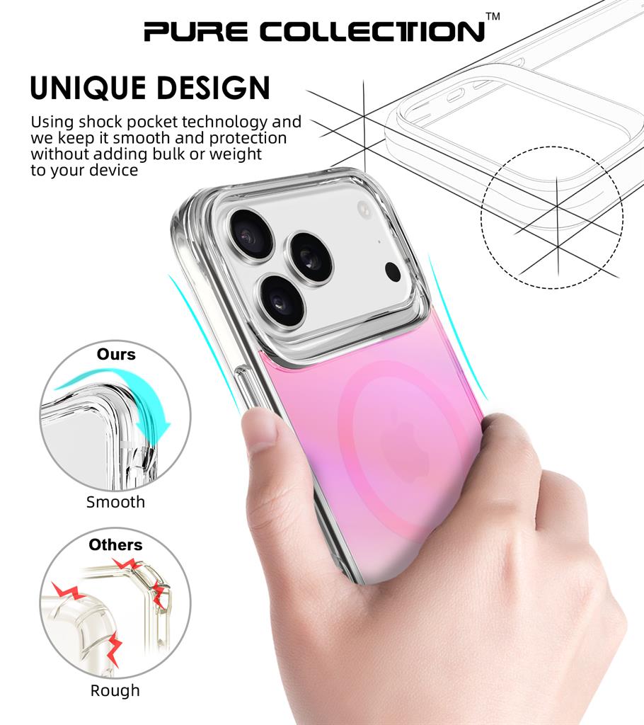 Apple iPhone 17 Pro Max TOKO Triangle magsafe hátlap tok (Rózsaszín)