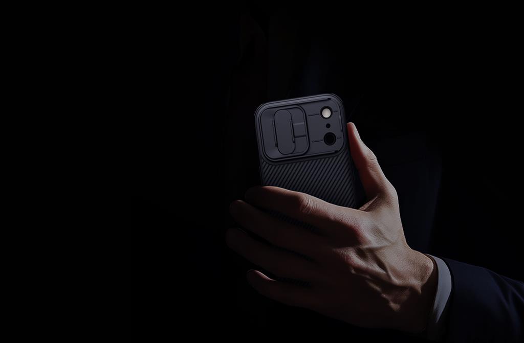 Apple iPhone 17 Pro Nillkin camshield armor hátlap tok (Fekete)