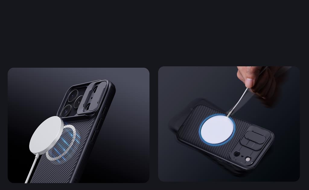 Apple iPhone 17 Pro Nillkin camshield armor hátlap tok (Fekete)