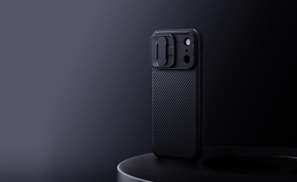 Apple iPhone 17 Pro Nillkin camshield armor hátlap tok (Fekete)