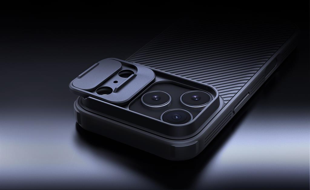 Apple iPhone 17 Pro Nillkin camshield armor hátlap tok (Fekete)