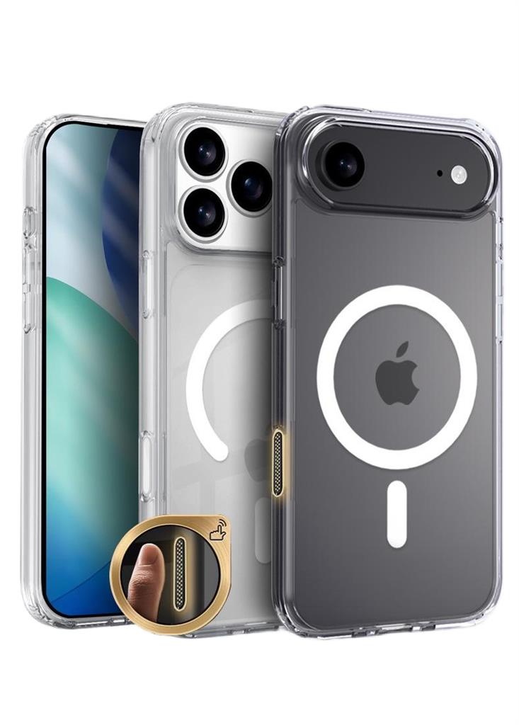 Apple iPhone 17 Pro Roar Haptic Button MagSafe hátlap tok (Átlátszó)