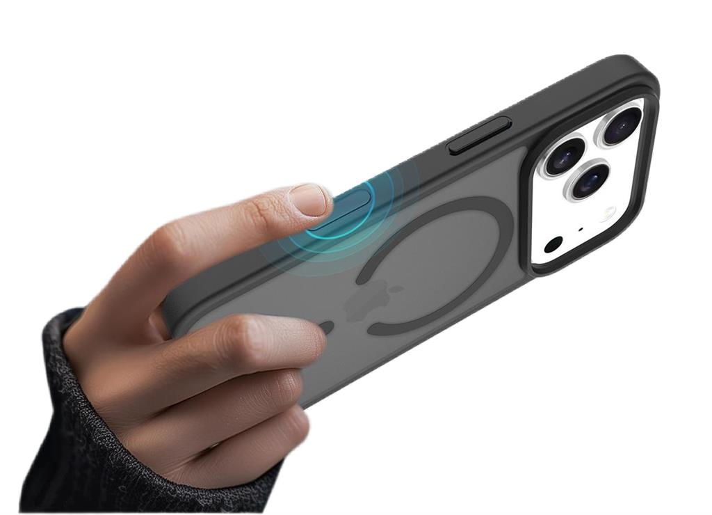 Apple iPhone 17 Pro Roar Haptic Button Matte MagSafe hátlap tok (Fekete)