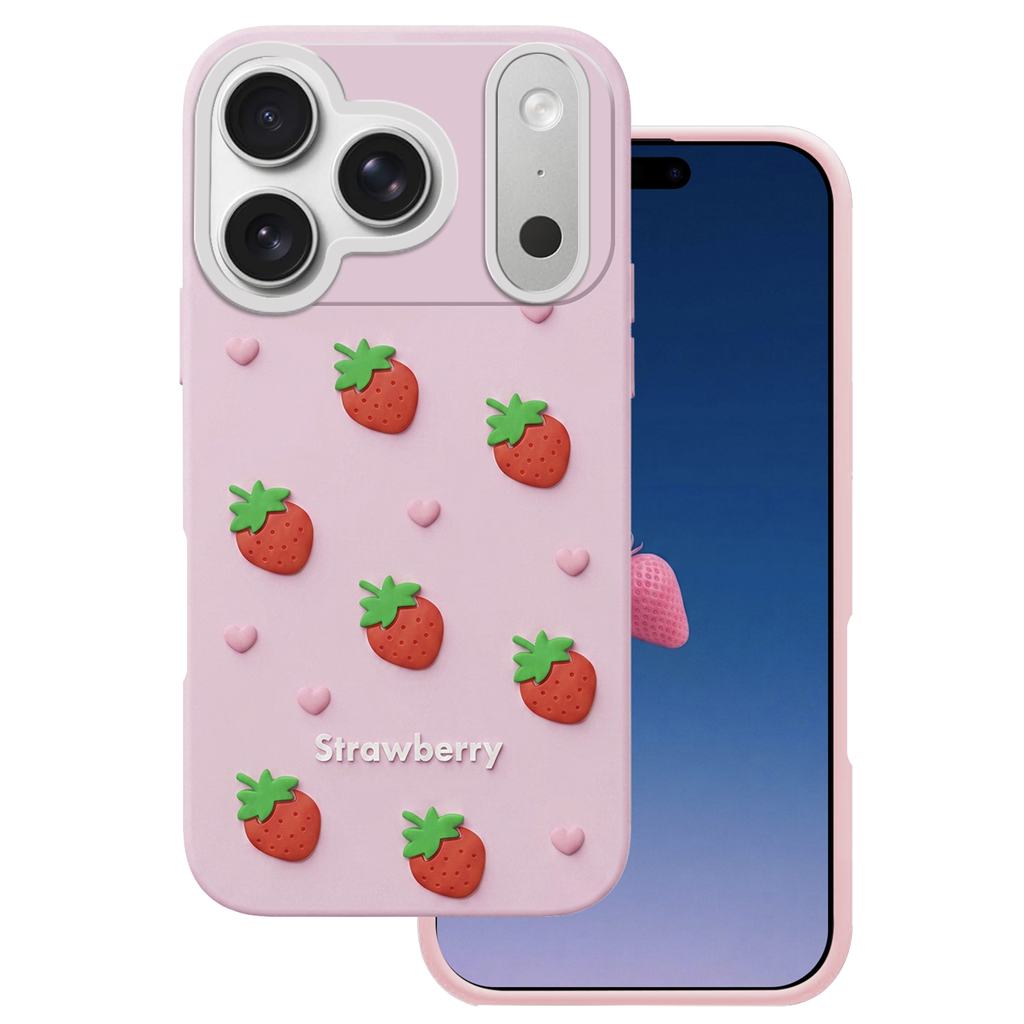 Apple iPhone 17 Pro Strawberry hátlap tok (Rózsaszín)