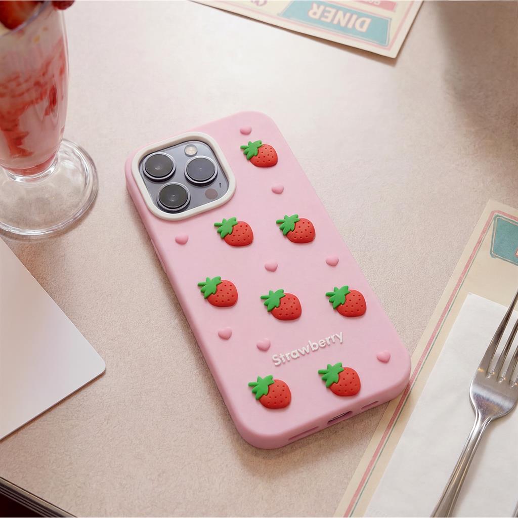 Apple iPhone 17 Pro Strawberry hátlap tok (Rózsaszín)