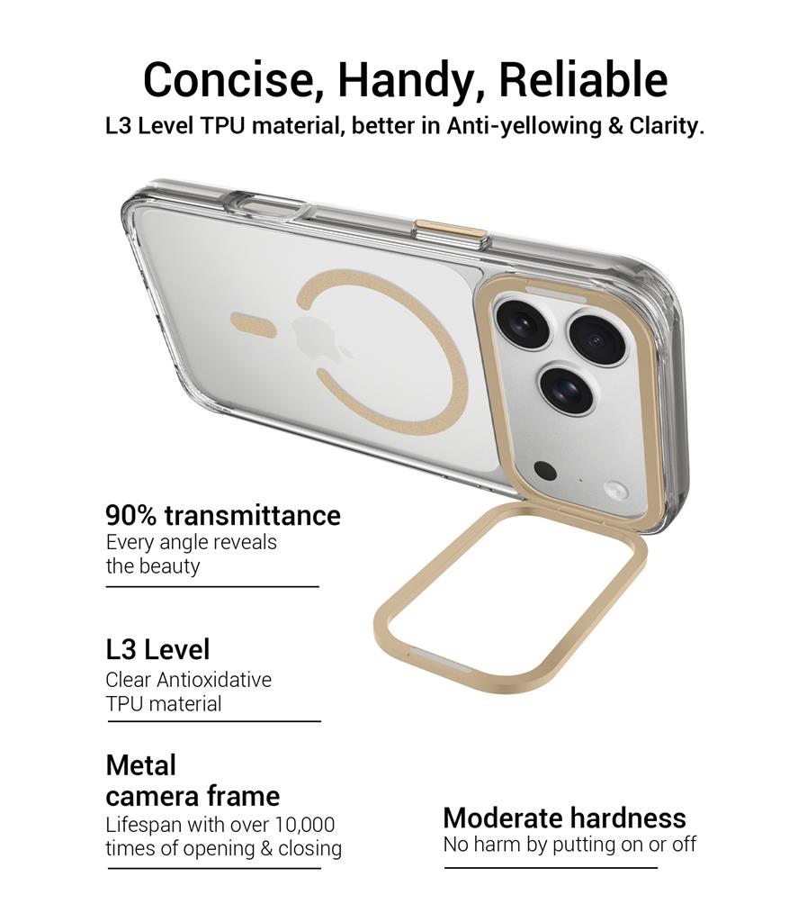 Apple iPhone 17 Pro TOKO Apex capsule magsafe hátlap tok (Arany)