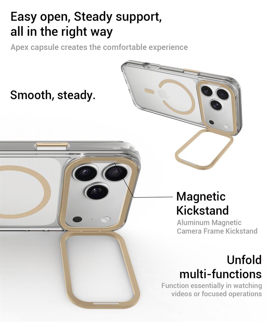 Apple iPhone 17 Pro TOKO Apex capsule magsafe hátlap tok (Arany)