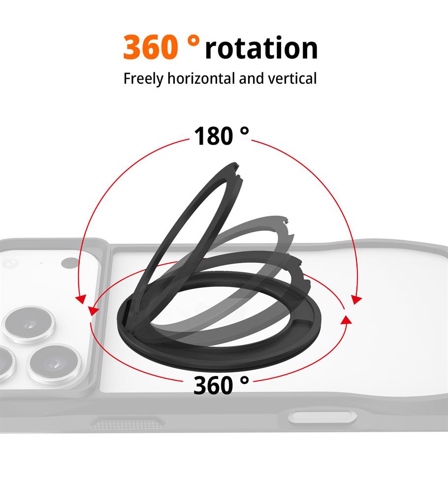 Apple iPhone 17 Pro TOKO Octagon MagSafe 360 forgatható hátlap tok (Fekete)