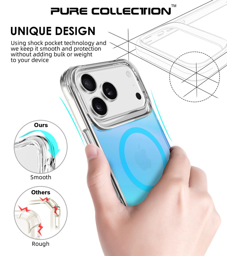 Apple iPhone 17 Pro TOKO Triangle magsafe hátlap tok (Kék)