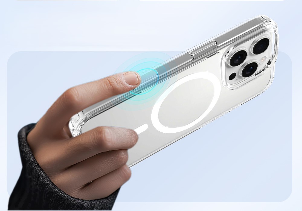 Apple iPhone 17 Roar Haptic Button MagSafe hátlap tok (Átlátszó)