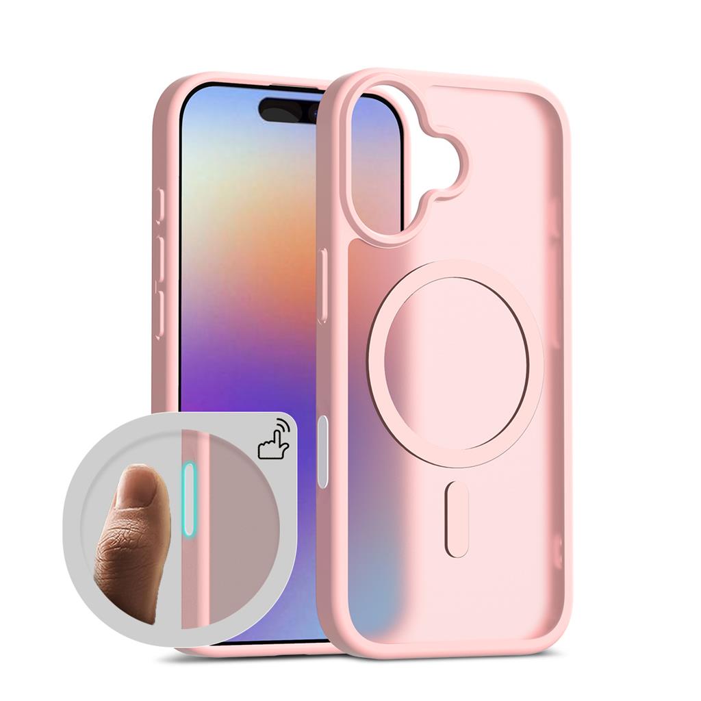 Apple iPhone 17 Roar Haptic Button Matte MagSafe hátlap tok (Rózsaszín)