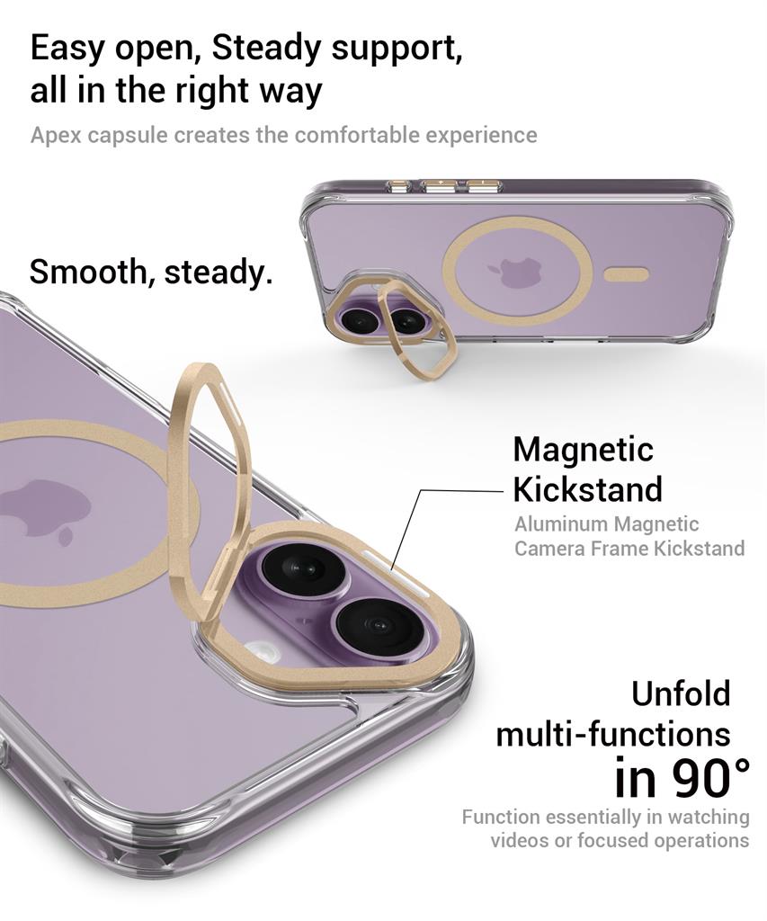 Apple iPhone 17 TOKO Apex capsule magsafe hátlap tok (Arany)