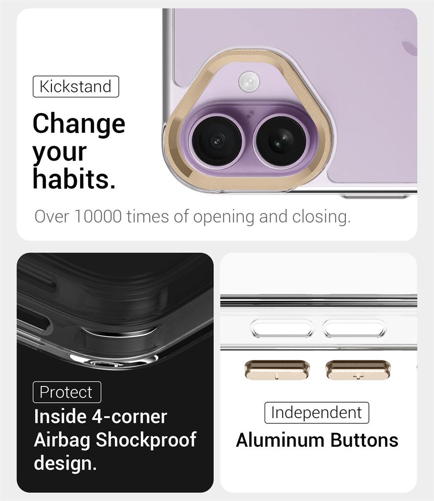 Apple iPhone 17 TOKO Apex capsule magsafe hátlap tok (Arany)