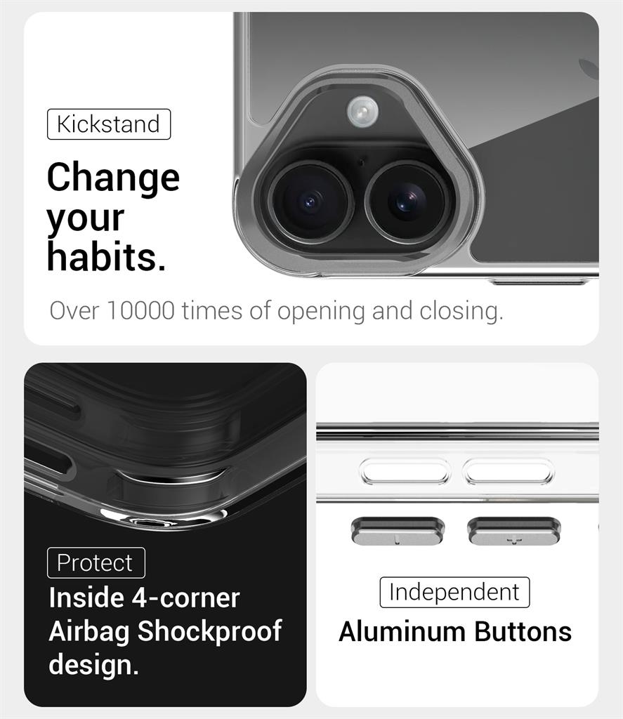 Apple iPhone 17 TOKO Apex capsule magsafe hátlap tok (Ezüst)