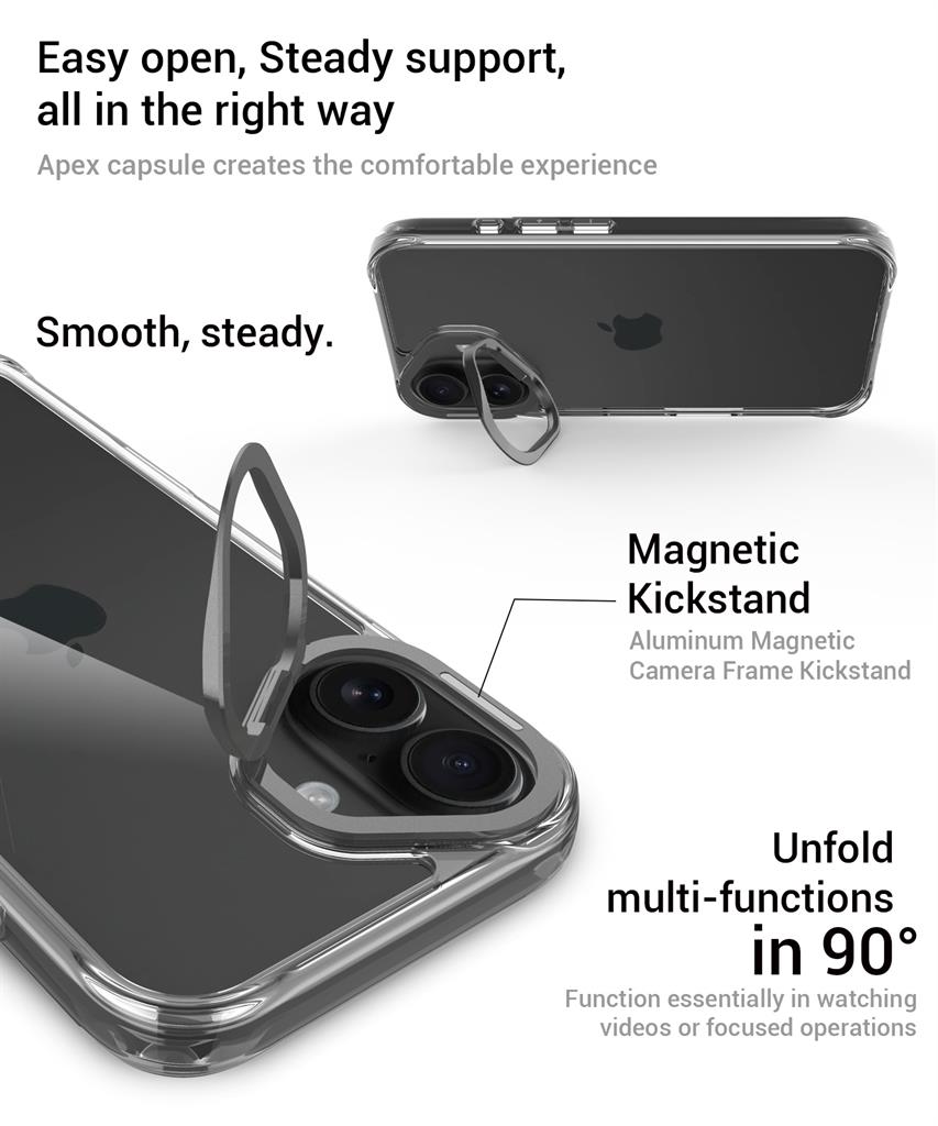 Apple iPhone 17 TOKO Apex capsule magsafe hátlap tok (Ezüst)