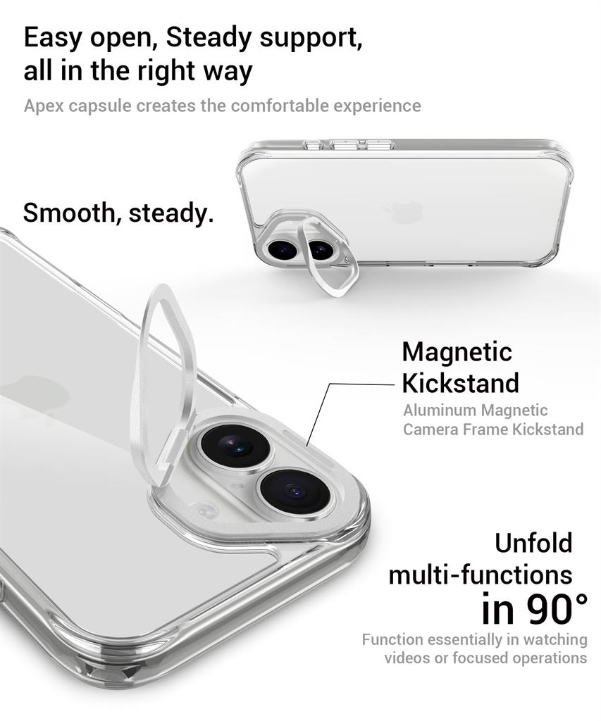 Apple iPhone 17 TOKO Apex capsule magsafe hátlap tok (Fehér)